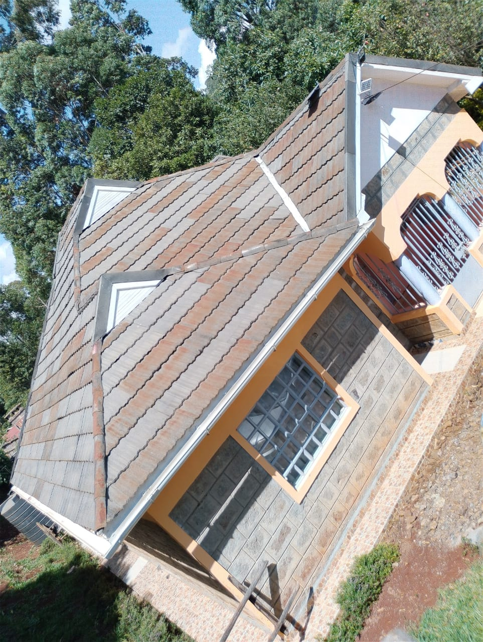 Faded roof before painting