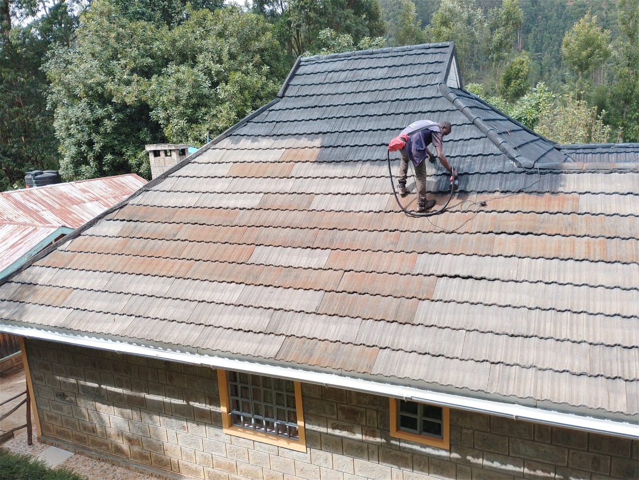 Focus Roof Paint application in progress