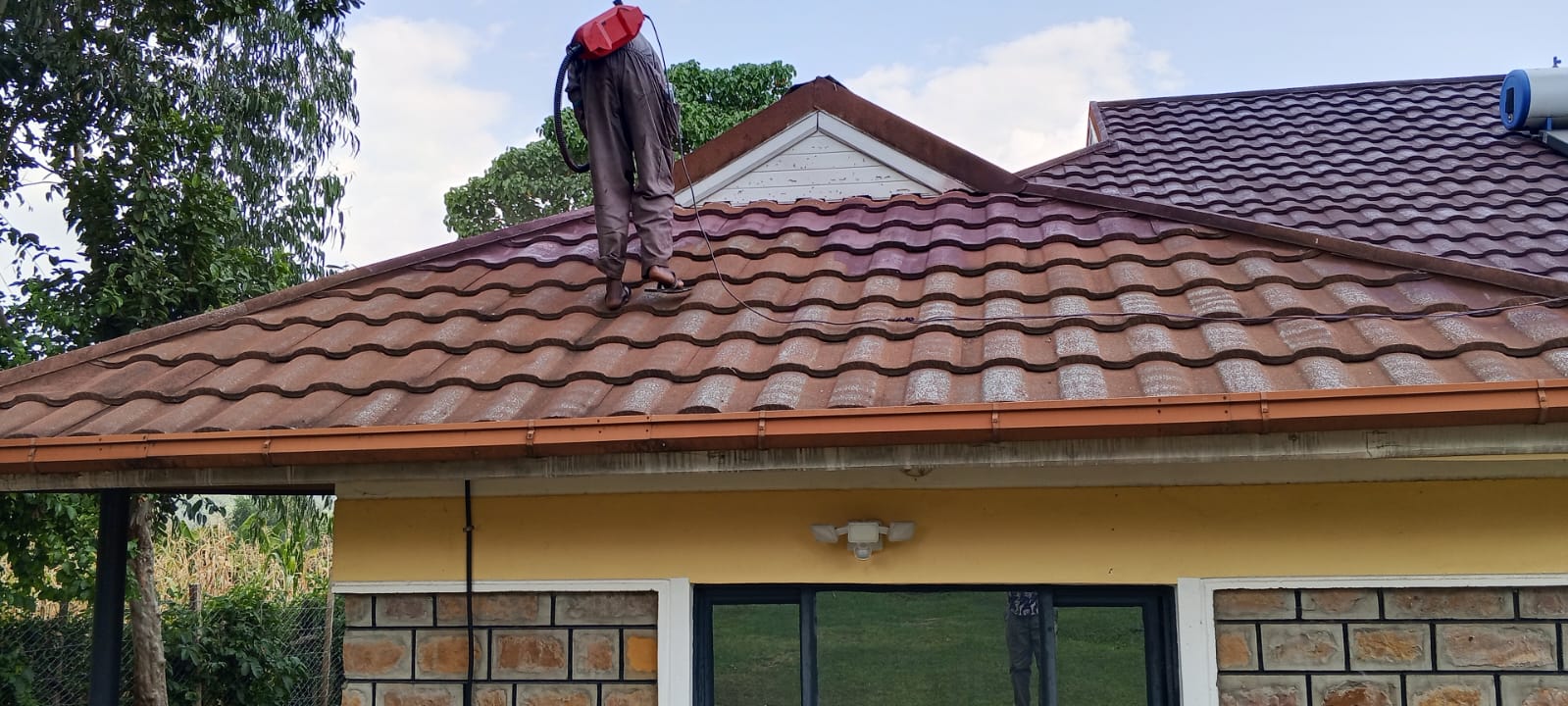 Roof paint application